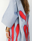 Kimono savanna bleu rouge