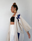 Kimono savanna beige bleu