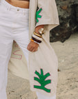 Kimono savanna beige vert