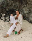 Kimono savanna beige vert