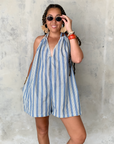 Combishort rio - rayures bleues