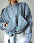 Veste soho zèbre bleu rose