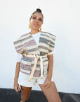 Veste kilim - Blanc Gris