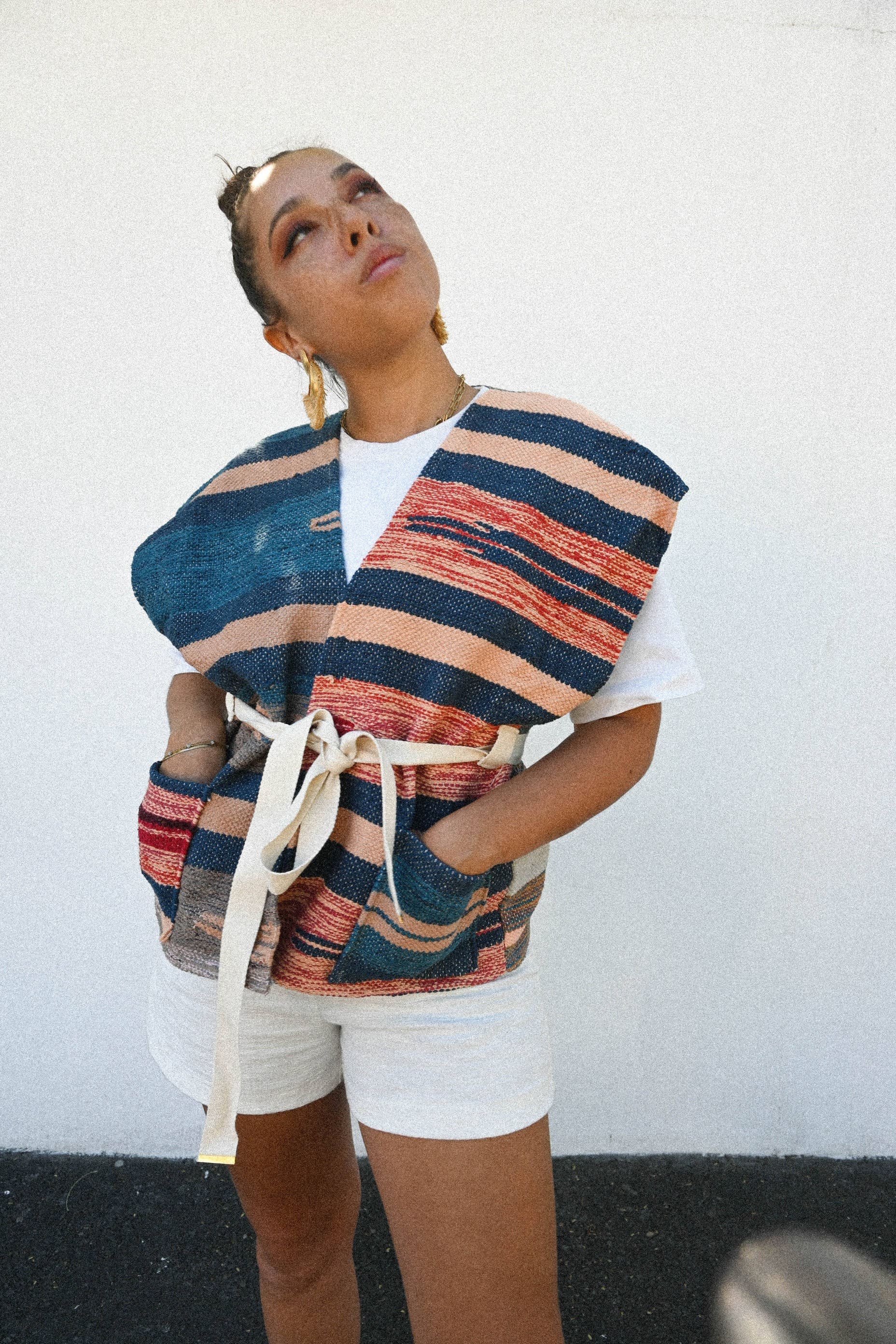 Veste kilim - Bleu Rose