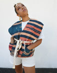 Veste kilim - Bleu Rose