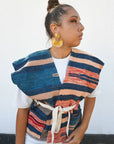 Veste kilim - Bleu Rose