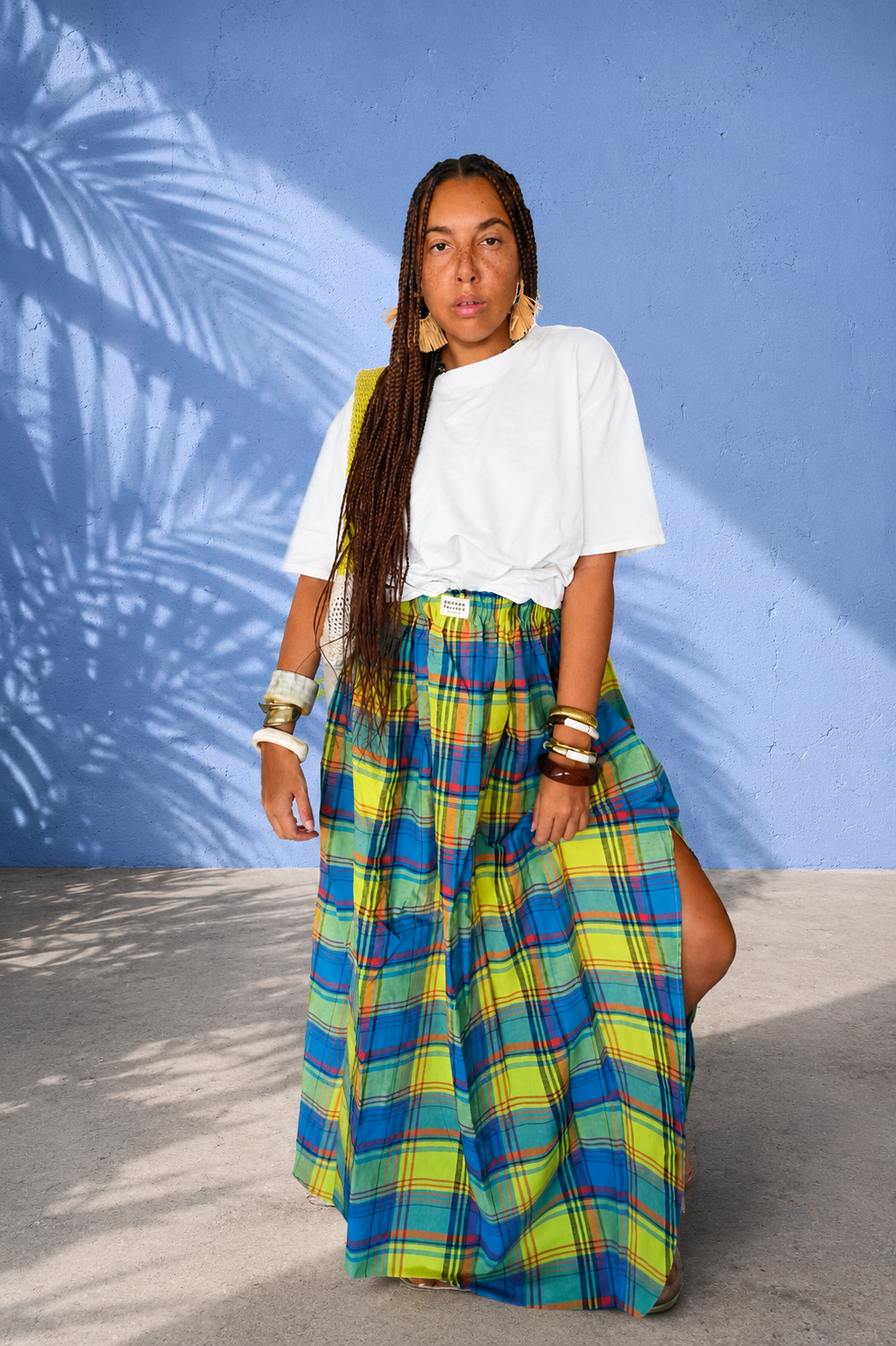 Jupe parikia jaune bleu