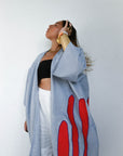 Kimono savanna bleu rouge