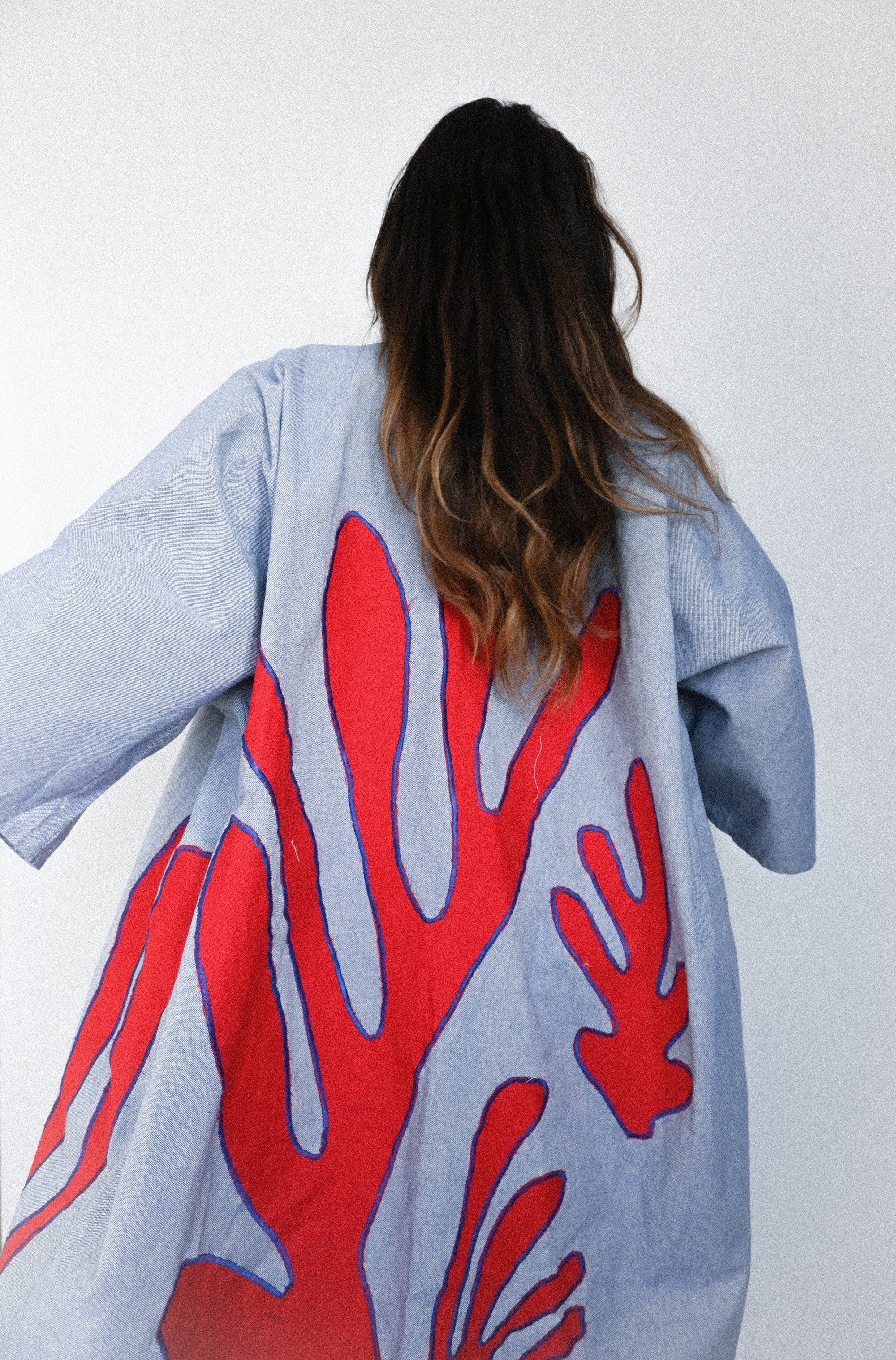 Kimono savanna bleu rouge