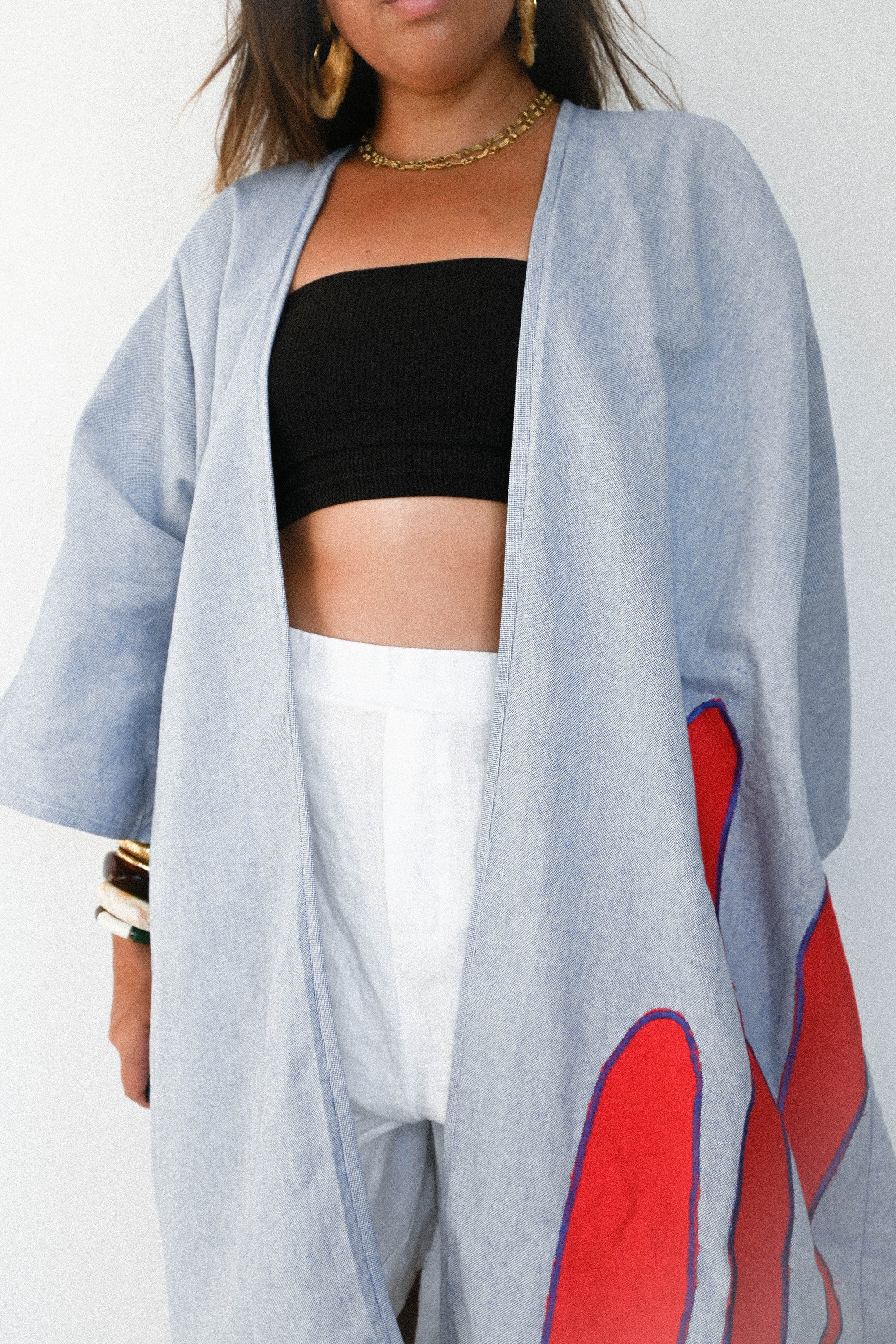 Kimono savanna bleu rouge