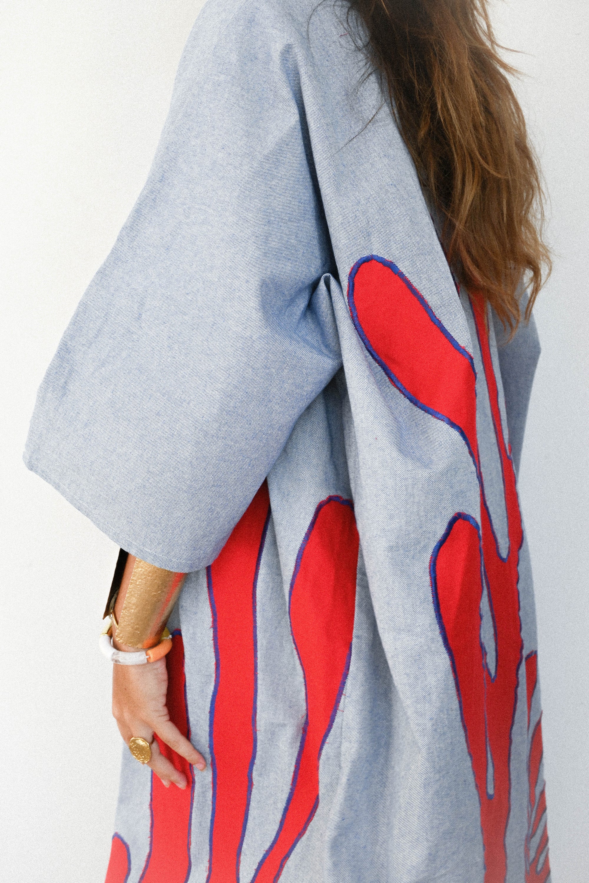 Kimono savanna bleu rouge