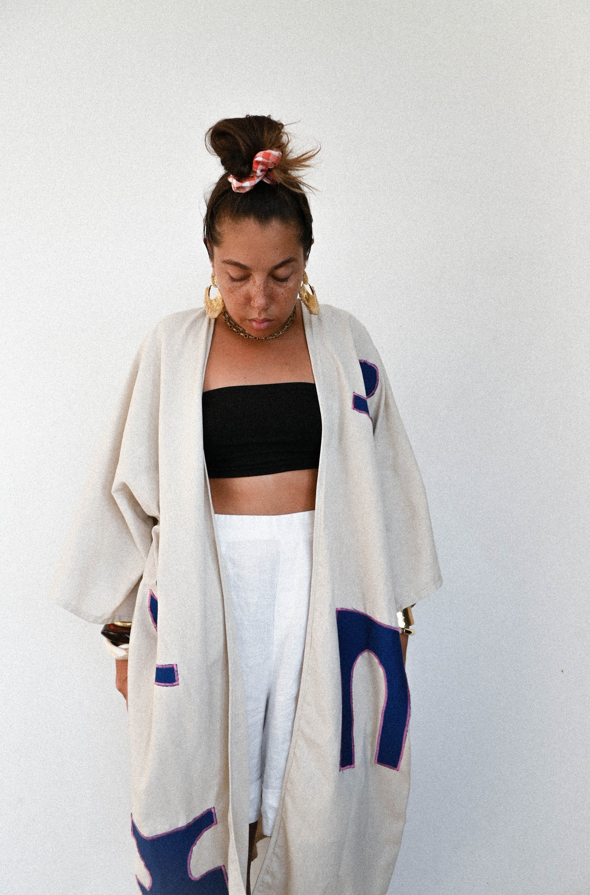 Kimono savanna beige bleu