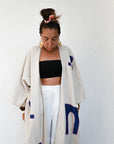 Kimono savanna beige bleu