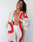 Kimono savanna beige rouge