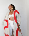 Kimono savanna beige rouge