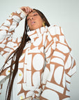 Veste soho marron blanc