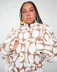 Veste soho marron blanc