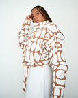 Veste soho marron blanc
