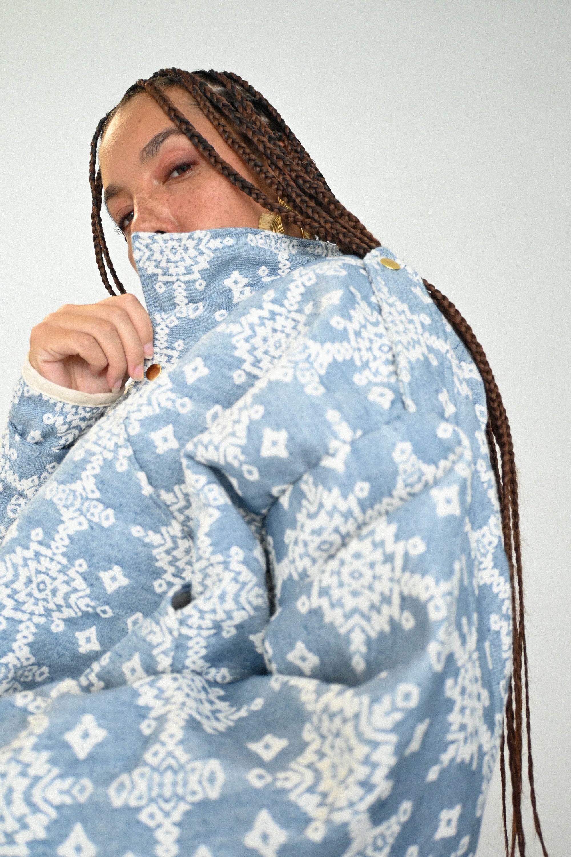 Veste soho bleu blanc