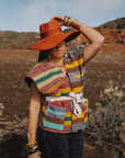 Veste kilim - Jaune Bleu Rose