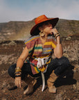 Veste kilim - Jaune Bleu Rose