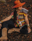 Veste kilim - Jaune Bleu Rose